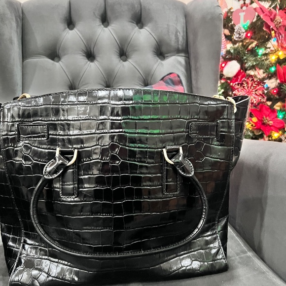 Michael Kors Black Crocodile Embossed Tote / Satchel - Picture 4 of 4